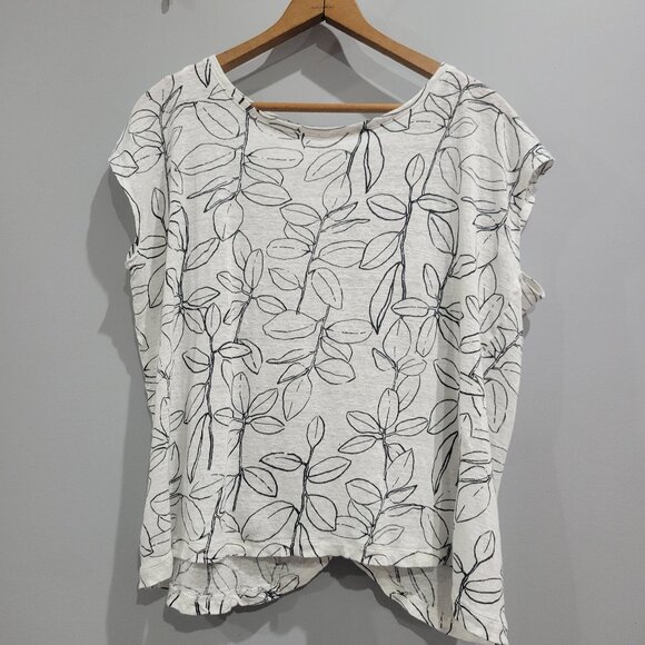 Cynthia Rowley Linen Cap Sleeve Slightly Cropped Top Size Medium EUC - Picture 1 of 10